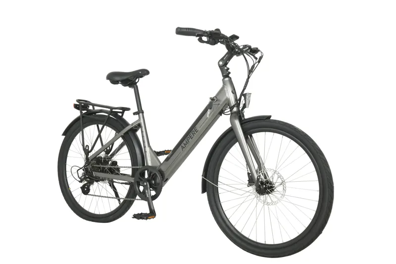 Ampere Deluxe Step Through 26 Inch Wheel Electric Bike Grey-1